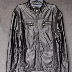 BKE Faux Leather Moto Jacket Size Large